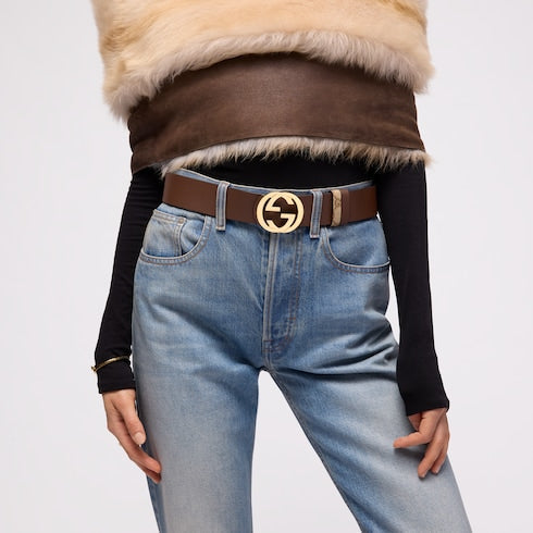 Reversible belt with Interlocking G buckle