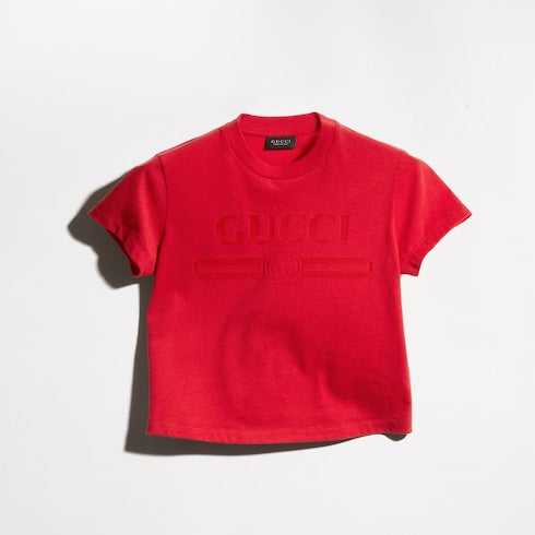 Cotton jersey T-shirt with devoré detail