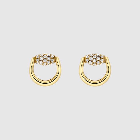 Gucci Horsebit diamond 18k stud earrings