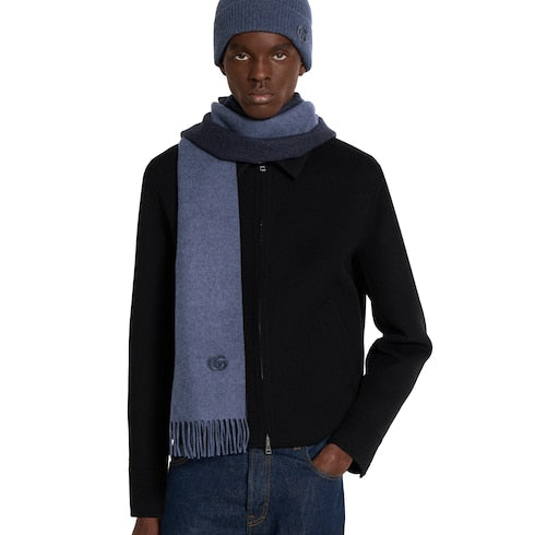 Cashmere scarf with patch