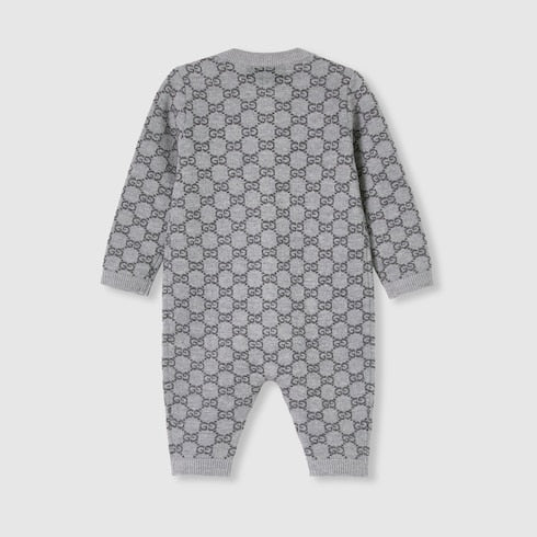Baby GG wool jacquard one-piece