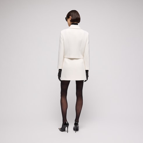 Crêpe wool jacket with Double G button