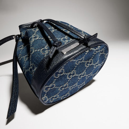 Mini bucket bag with Gucci plaque