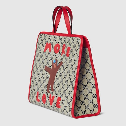 Children's printed GG tote bag