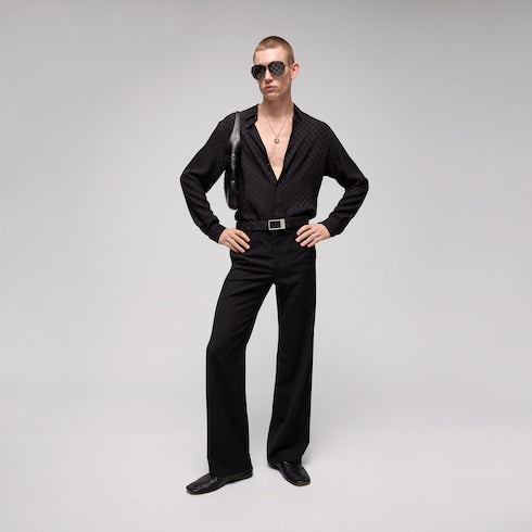 Reversible belt with rectangular buckle