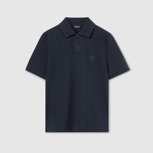 Cotton piquet polo shirt with embroidery