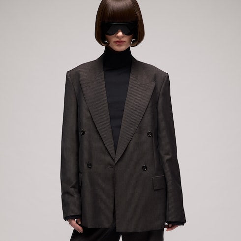 Pinstripe wool mohair jacket