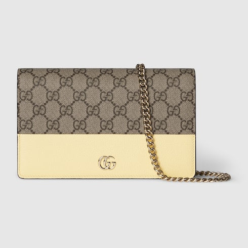 Bi-color GG Marmont wallet on chain