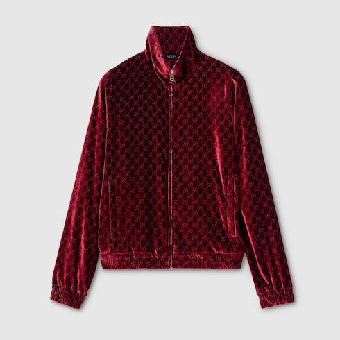 GG stretch velvet devoré zipped jacket