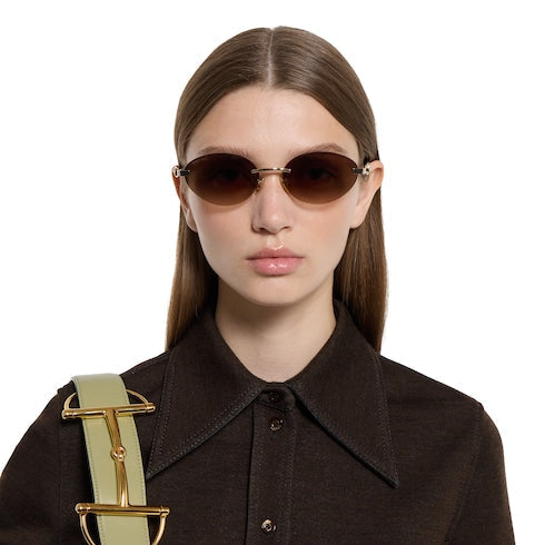 Frameless oval sunglasses