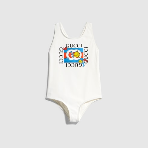 Children's jersey swimsuit with print