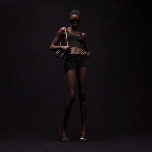 Crêpe jersey draped shorts