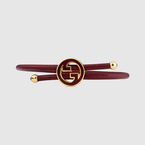 Bracelet with enamel Round Interlocking G