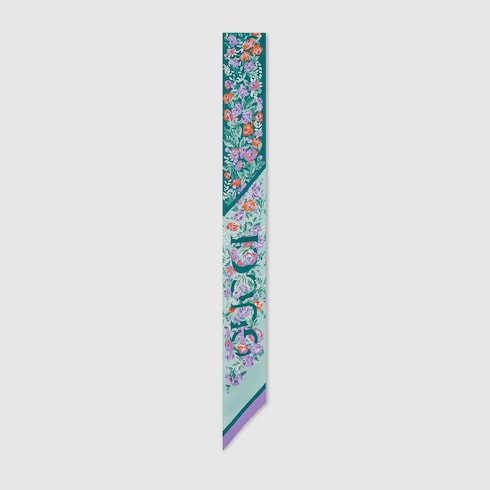 Printed silk twill ribbon