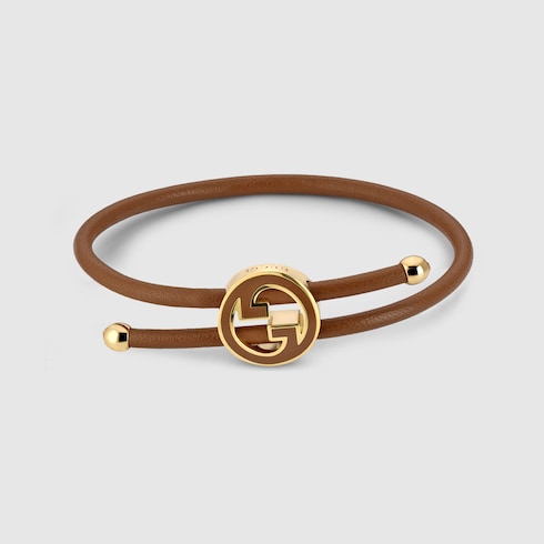 Bracelet with enamel Round Interlocking G