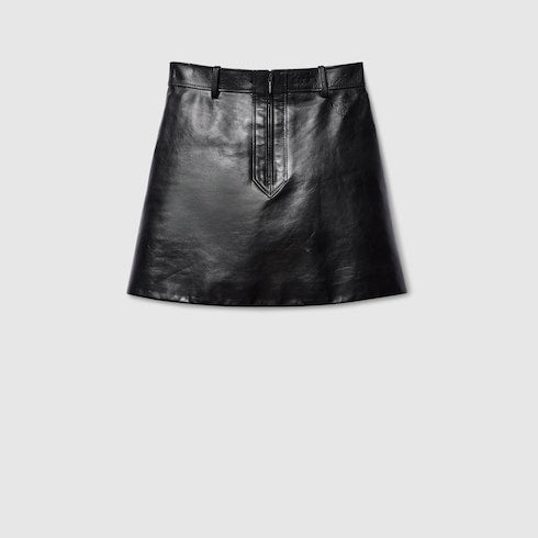 Leather mini skirt