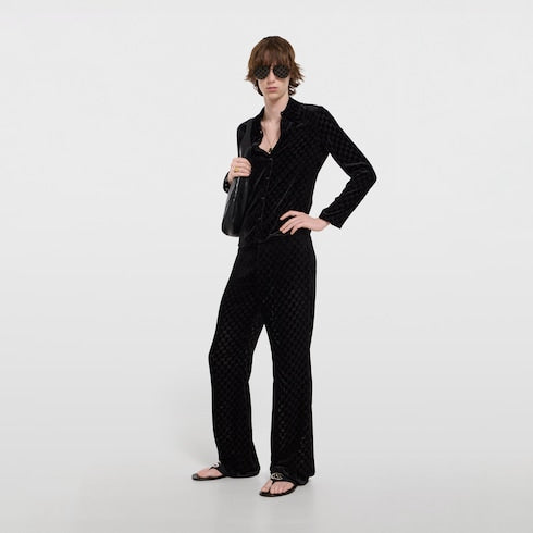 GG stretch velvet devoré pants