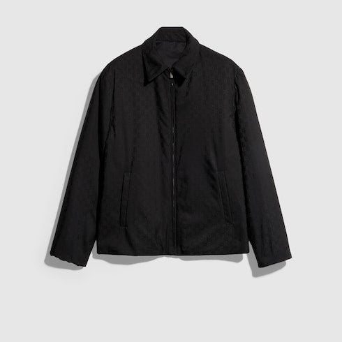 Reversible wool zip jacket