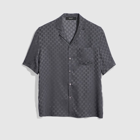 GG silk jacquard bowling shirt