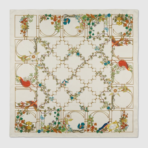 Printed silk twill carré