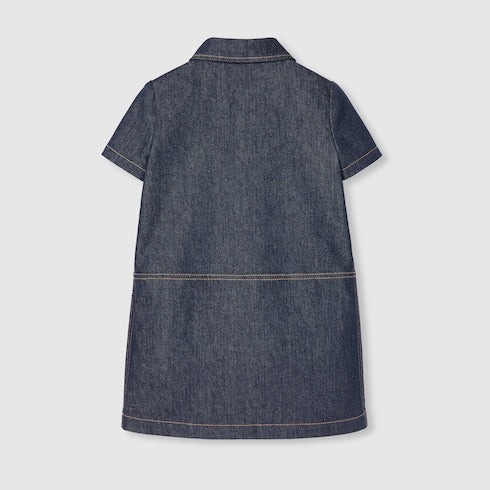 Children's denim dress with Horsebit