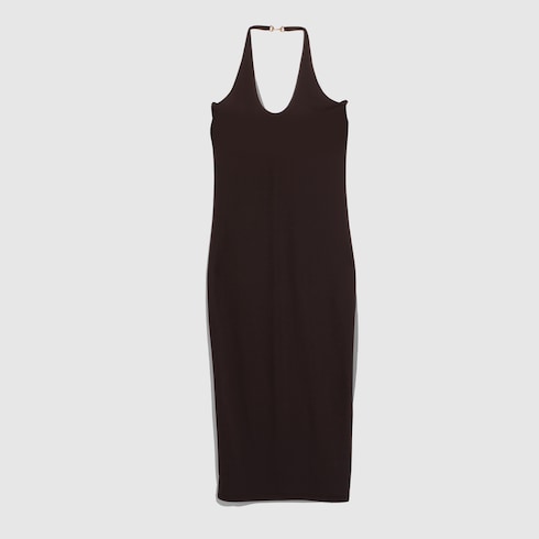 Viscose crêpe jersey dress with Horsebit