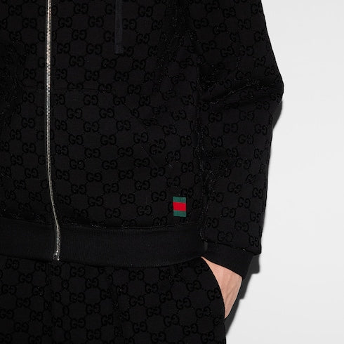 Printed jersey zip sweatshirt
