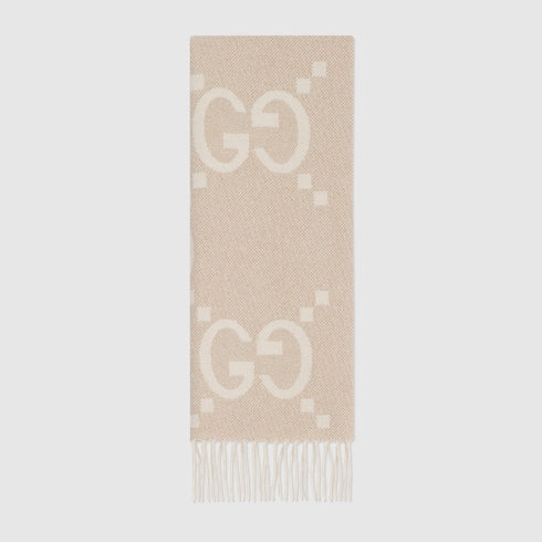 GG cashmere lamé jacquard scarf