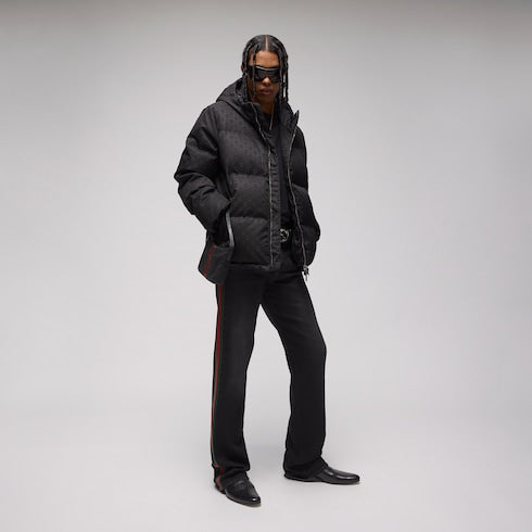 GG nylon canvas down jacket