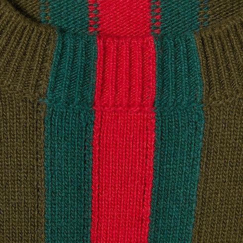 Knit wool sweater with Web intarsia