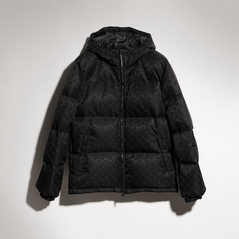 GG nylon canvas down jacket