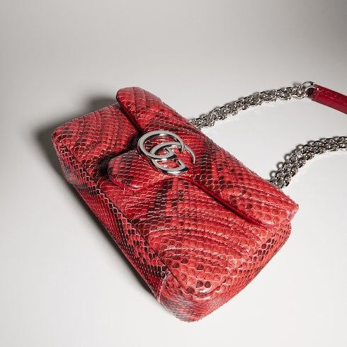 GG Marmont python small shoulder bag