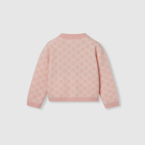 Baby GG wool jacquard cardigan