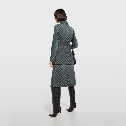 GG cotton denim jacquard jacket
