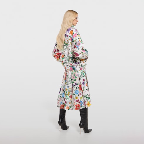 Printed quilted twill jacket