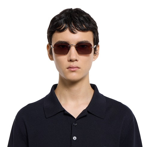 Frameless rectangular sunglasses