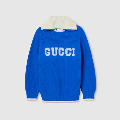 Children's wool polo sweater