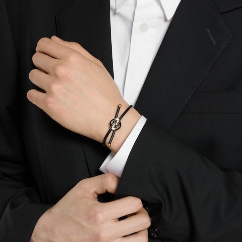 Bracelet with enamel Round Interlocking G