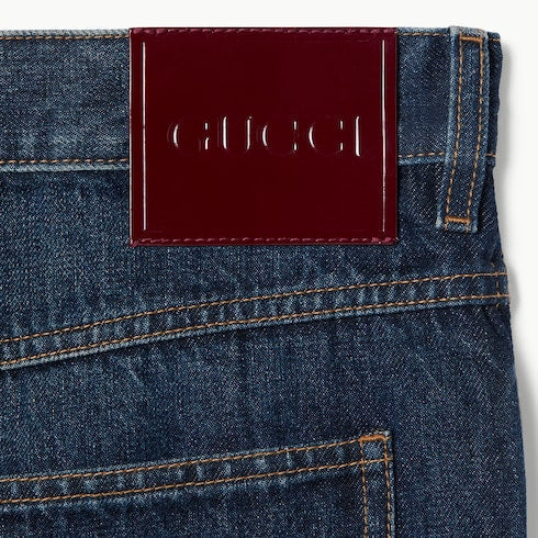 Slim fit cotton denim pant