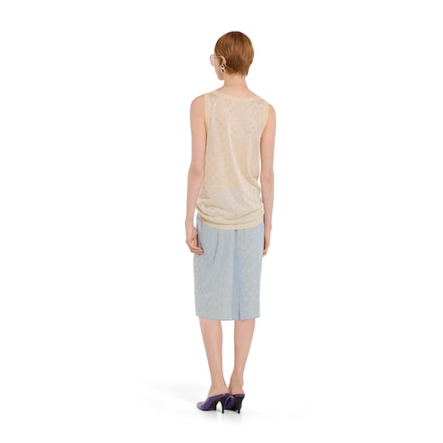 Fine silk tank top with GG crystals