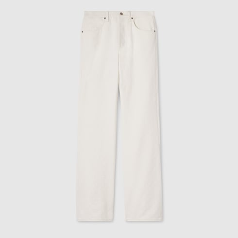 GG cotton denim jacquard pants