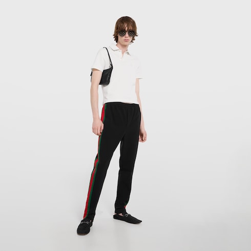 Cotton piquet polo shirt with embroidery