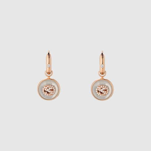 Gucci Interlocking diamond 18k earrings