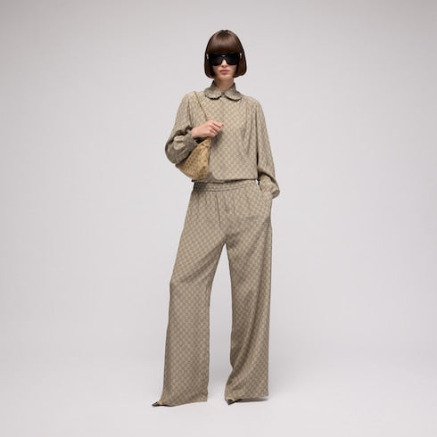 Printed silk crêpe de chine shirt