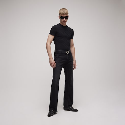 Technical GG fabric jacquard T-shirt