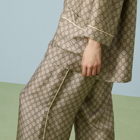 GG Supreme print silk pant