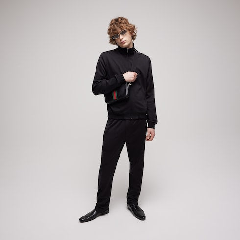 Silk cotton jersey zip jacket
