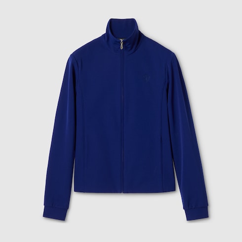Stretch nylon gabardine zip jacket
