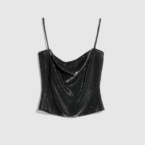 Jersey top with iridescent effect