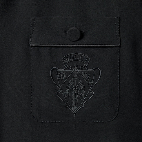 Silk crêpe de chine shirt with embroidery